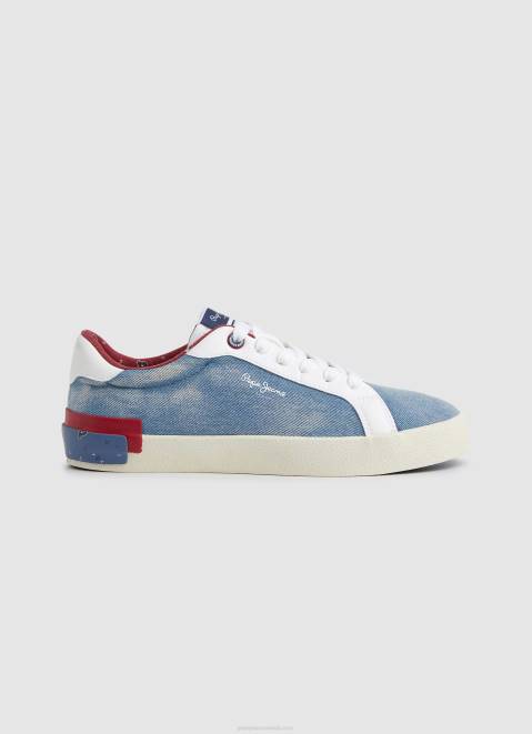 Pepe Jeans Kenton Denim Canvas Sneakers Women Factory Blue Z22X627