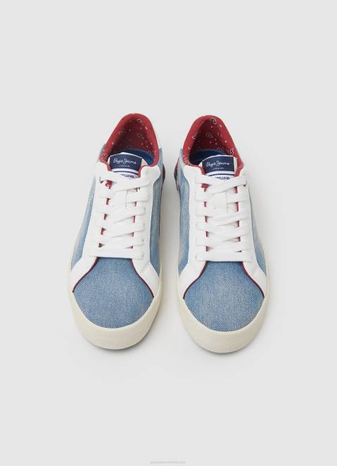 Pepe Jeans Kenton Denim Canvas Sneakers Women Factory Blue Z22X627