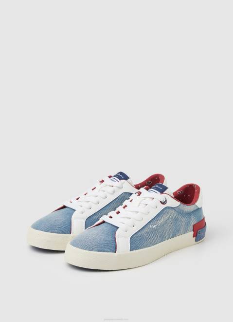 Pepe Jeans Kenton Denim Canvas Sneakers Women Factory Blue Z22X627