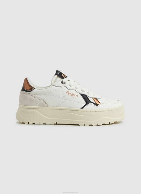 Pepe Jeans Kore Retry Leather Sneakers Women Off White Z22X571