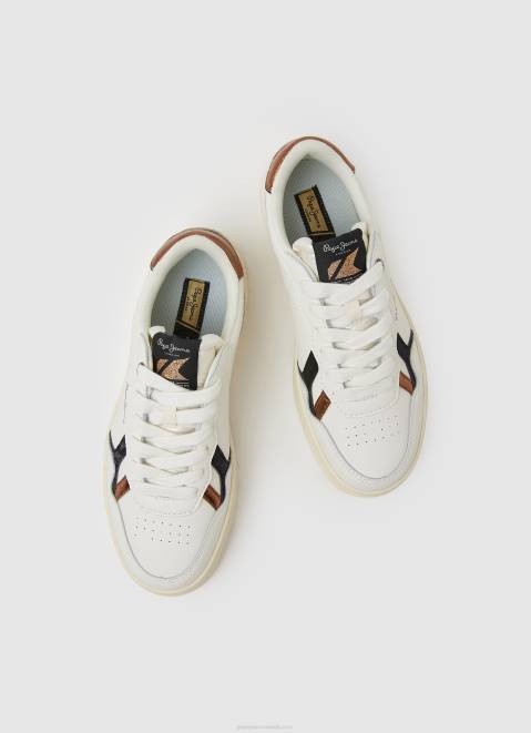 Pepe Jeans Kore Retry Leather Sneakers Women Off White Z22X571