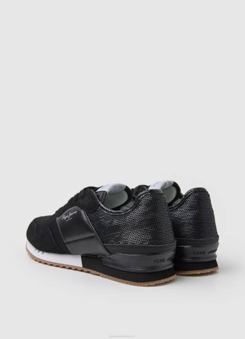 Pepe Jeans London Troy Combined Sneakers Women Black Z22X611