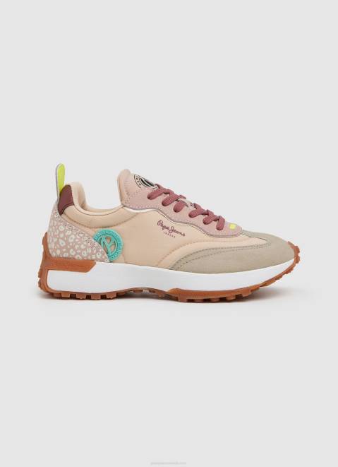 Pepe Jeans Lucky Leo Combined Sneakers Women Pale Pink Z22X579