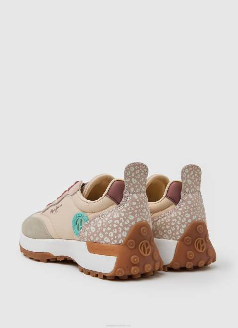 Pepe Jeans Lucky Leo Combined Sneakers Women Pale Pink Z22X579