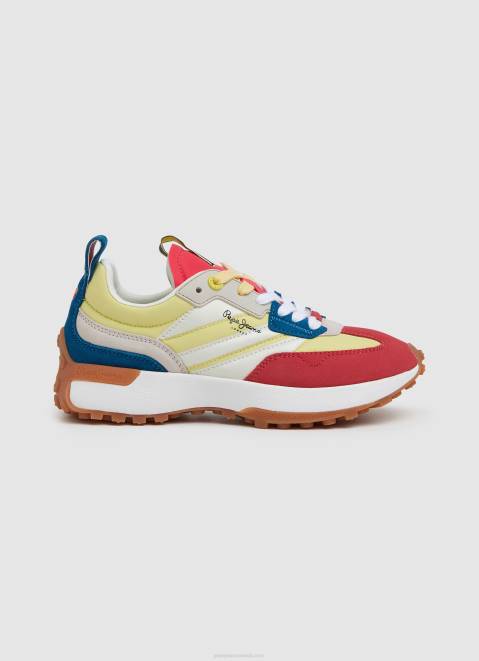 Pepe Jeans Lucky Print Combined Sneakers Women Acid Yellow Z22X572