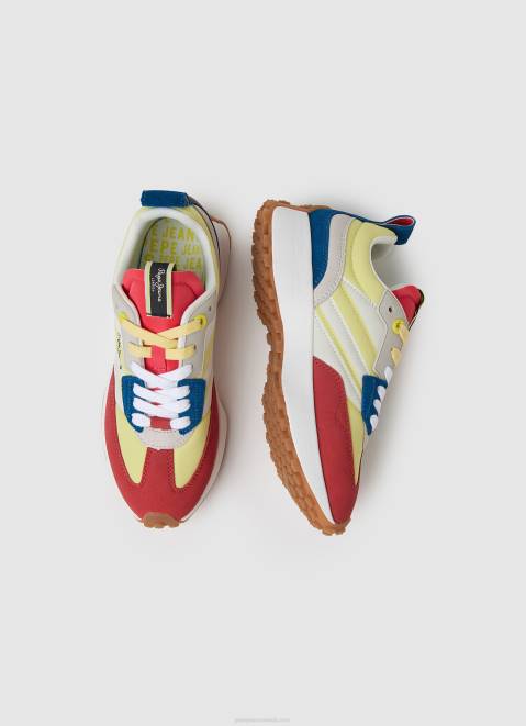 Pepe Jeans Lucky Print Combined Sneakers Women Acid Yellow Z22X572