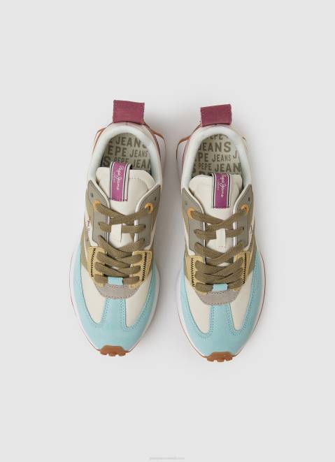 Pepe Jeans Lucky Print Combined Sneakers Women Mousse Z22X578
