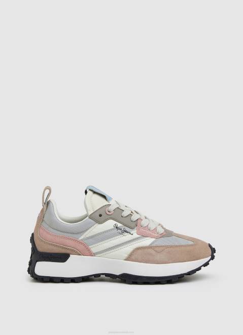 Pepe Jeans Lucky Print Combined Sneakers Women Pearl Silver Z22X574