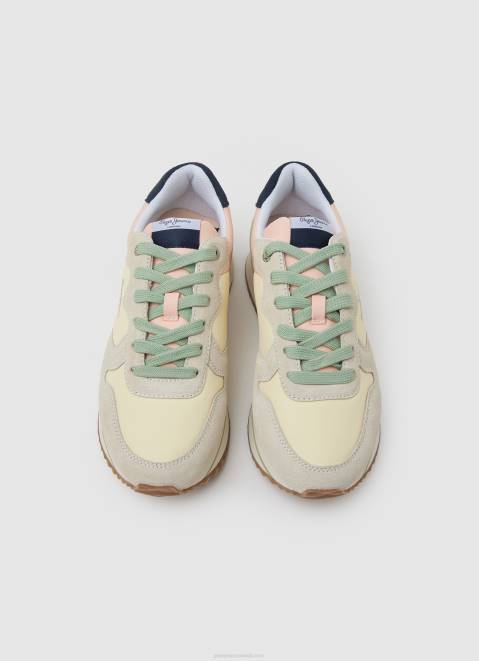 Pepe Jeans Rusper Sweet Combined Sneakers Women Pastel Lemon Z22X594
