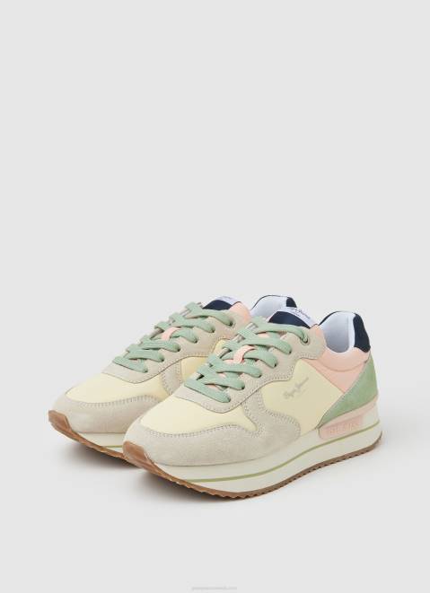 Pepe Jeans Rusper Sweet Combined Sneakers Women Pastel Lemon Z22X594