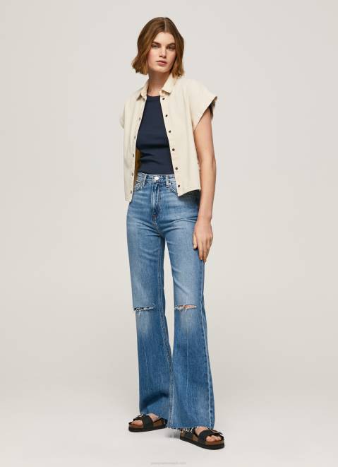 Pepe Jeans Harper High Waisted Flared Fit Jeans Women Denim Z22X64