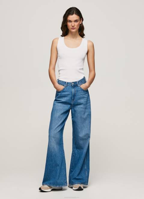 Pepe Jeans Jaimy High Waisted Wide Fit Jeans Women Denim Z22X79