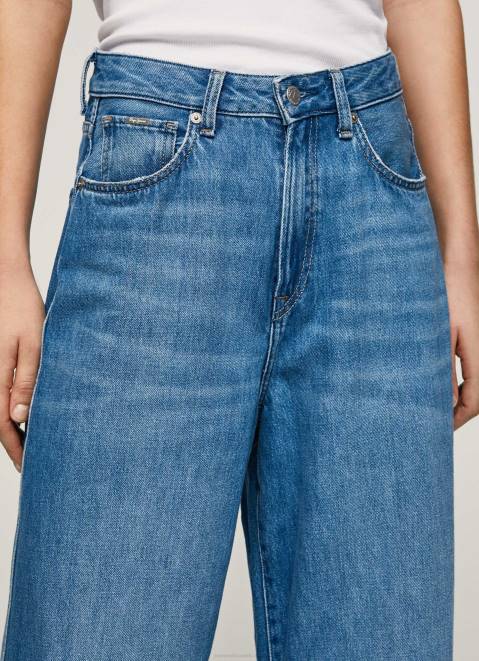 Pepe Jeans Jaimy High Waisted Wide Fit Jeans Women Denim Z22X79
