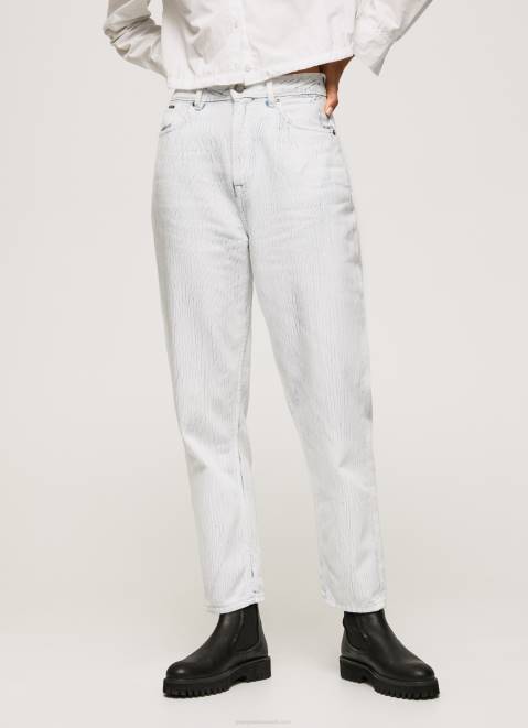 Pepe Jeans Willow High Waisted Tapered Fit Jeans Women Denim Z22X66