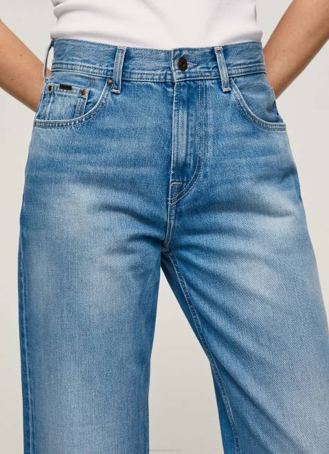 Pepe Jeans Dover High Waisted Relaxed Fit Jeans Women Denim Z22X84