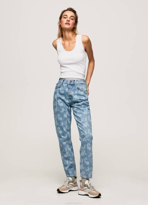 Pepe Jeans Violet High Waisted Relaxed Fit Jeans Women Denim Z22X77