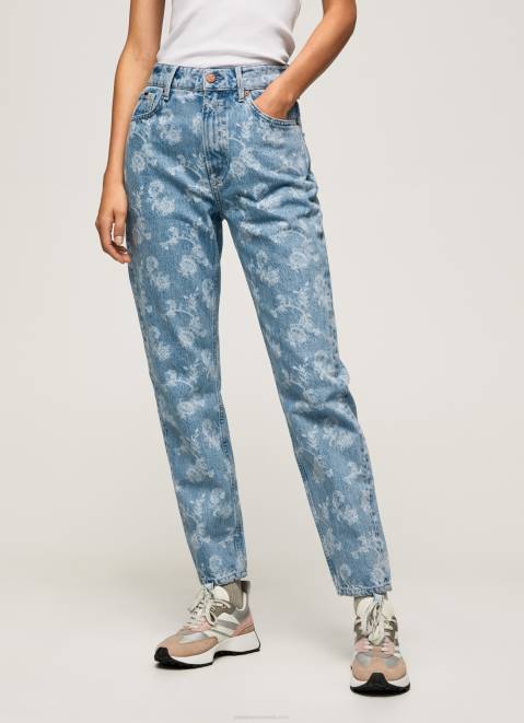 Pepe Jeans Violet High Waisted Relaxed Fit Jeans Women Denim Z22X77