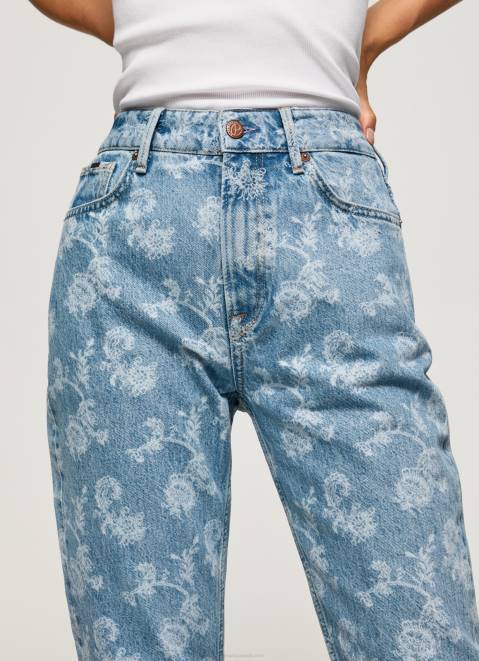 Pepe Jeans Violet High Waisted Relaxed Fit Jeans Women Denim Z22X77