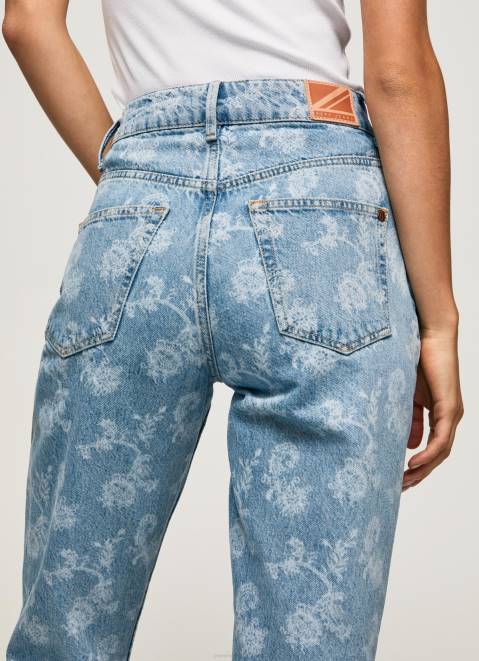 Pepe Jeans Violet High Waisted Relaxed Fit Jeans Women Denim Z22X77