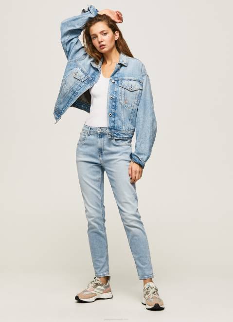 Pepe Jeans Violet High Waisted Relaxed Fit Jeans Women Denim Z22X85