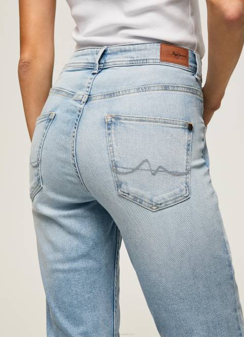 Pepe Jeans Violet High Waisted Relaxed Fit Jeans Women Denim Z22X85