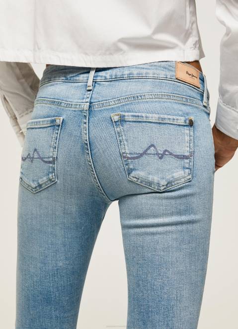 Pepe Jeans Piccadilly Midrise Slim Fit Jeans Women Denim Z22X72
