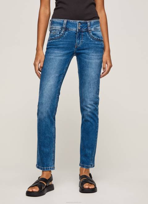Pepe Jeans Gen Straight Fit Mid Waist Jeans Women Denim Z22X32