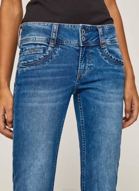 Pepe Jeans Gen Straight Fit Mid Waist Jeans Women Denim Z22X32
