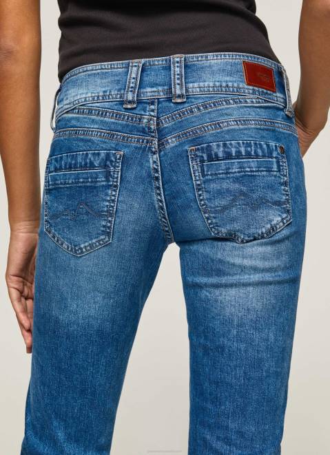 Pepe Jeans Gen Straight Fit Mid Waist Jeans Women Denim Z22X32