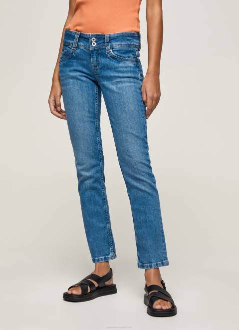 Pepe Jeans Gen Straight Fit Mid Waist Jeans Women Denim Z22X34