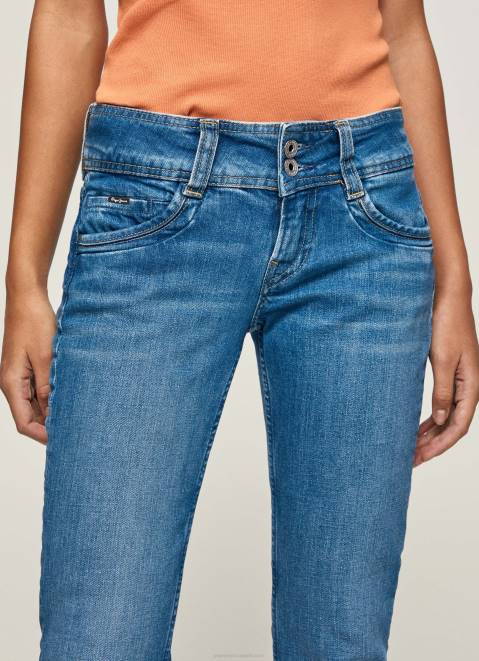 Pepe Jeans Gen Straight Fit Mid Waist Jeans Women Denim Z22X34
