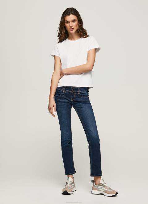 Pepe Jeans Gen Straight Fit Mid Waist Jeans Women Denim Z22X4