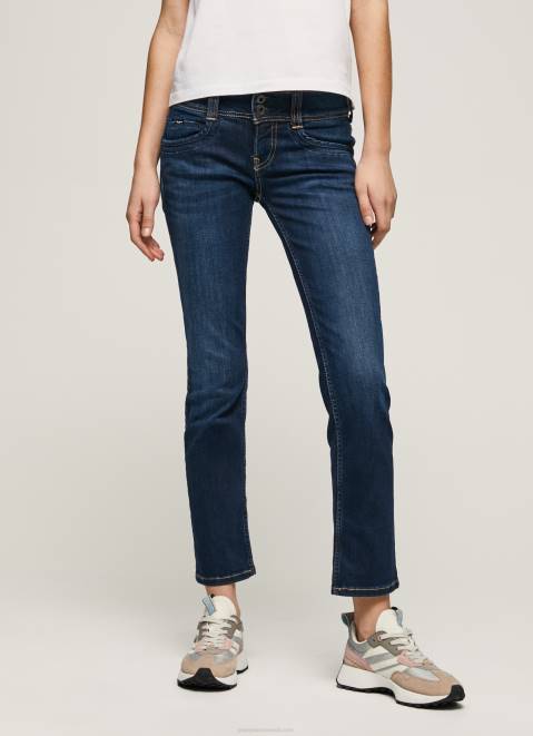 Pepe Jeans Gen Straight Fit Mid Waist Jeans Women Denim Z22X4