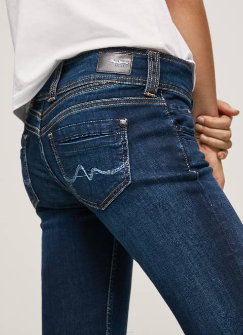 Pepe Jeans Gen Straight Fit Mid Waist Jeans Women Denim Z22X4
