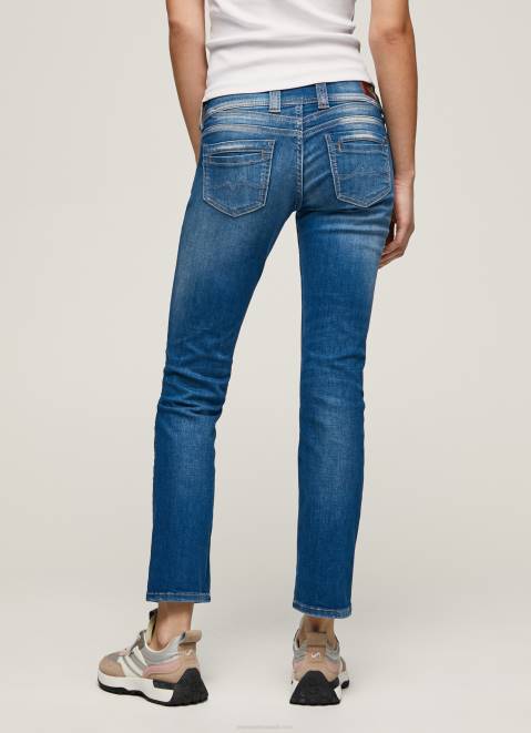 Pepe Jeans Gen Straight Fit Mid Waist Jeans Women Denim Z22X6