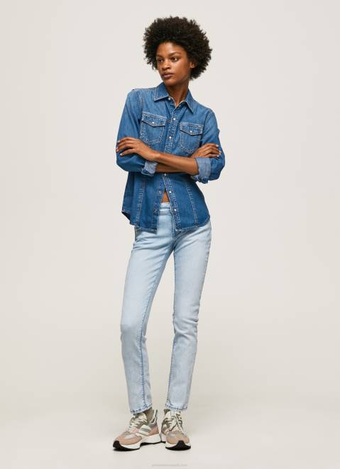 Pepe Jeans New Brooke Midrise Regular Fit Jeans Women Denim Z22X10