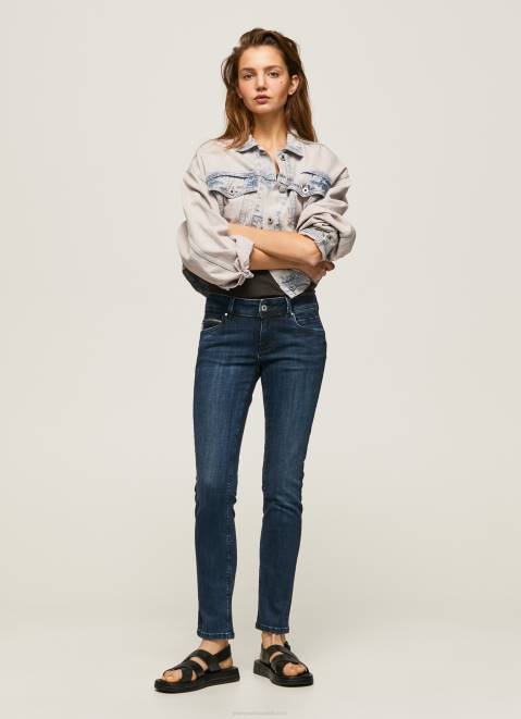 Pepe Jeans New Brooke Slim Fit Mid Waist Jeans Women Denim Z22X35
