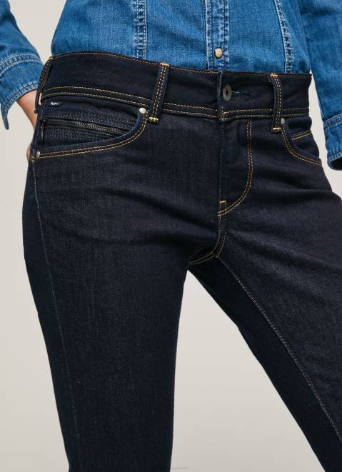 Pepe Jeans New Brooke Slim Fit Mid Waist Jeans Women Denim Z22X9