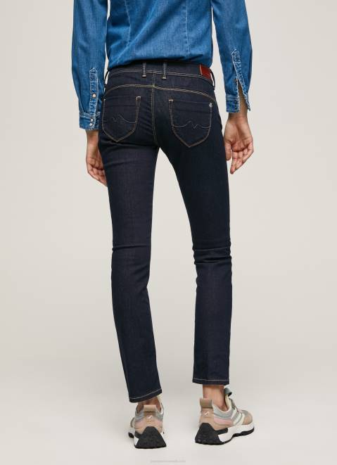 Pepe Jeans New Brooke Slim Fit Mid Waist Jeans Women Denim Z22X9