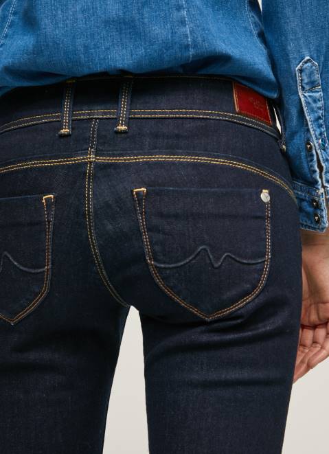 Pepe Jeans New Brooke Slim Fit Mid Waist Jeans Women Denim Z22X9